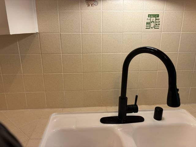 Kitchen sink close-up, empty