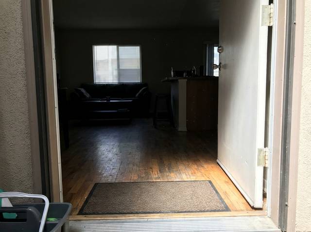 Lights off: from the open front door, looking in